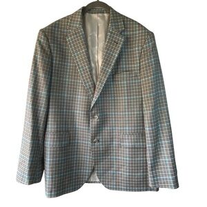 Williams&Kent Wool Silk Blend ✨Like New✨ Plaid Summer Sport Jacket Blazer SZ 42R